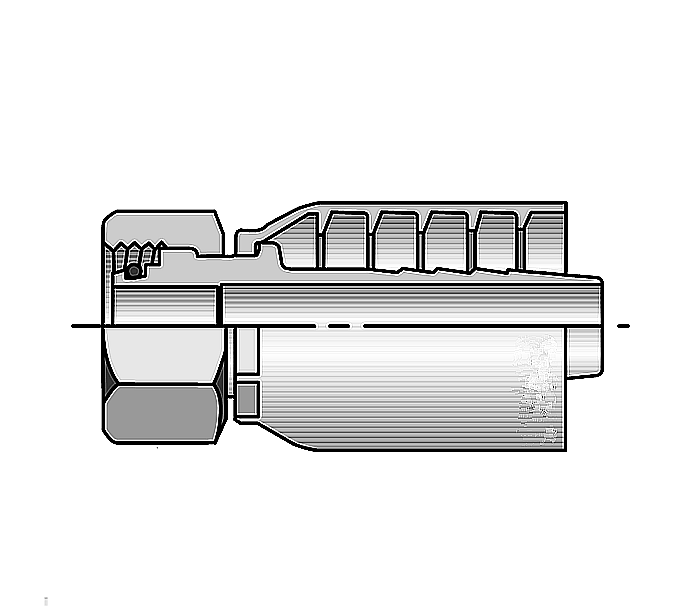 DIN One piece hose fitting