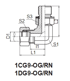 DIN 2353 90° ELBOW BSP THREAD ADJUSTABLE STUD ENDS WITH O-RING SEALING